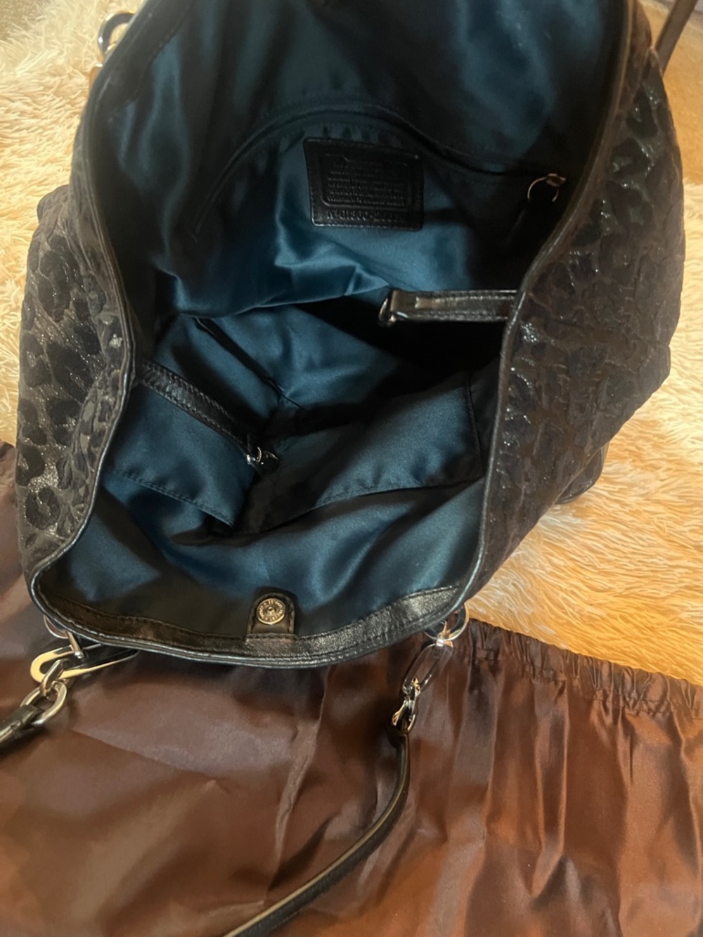 Coach Black Leopard-Print Tote with Leather Straps & Coach Wallet - Picture 5 of 7